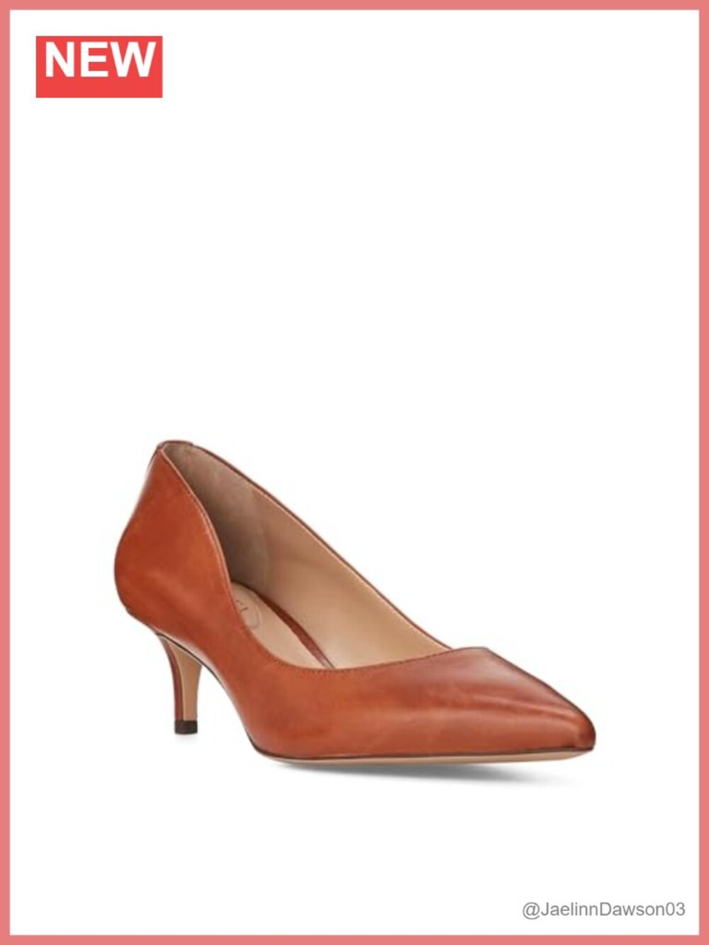 Lauren Ralph Lauren Adrienne Full-Grain Leather Kitten Heel Pointed Toe Pumps